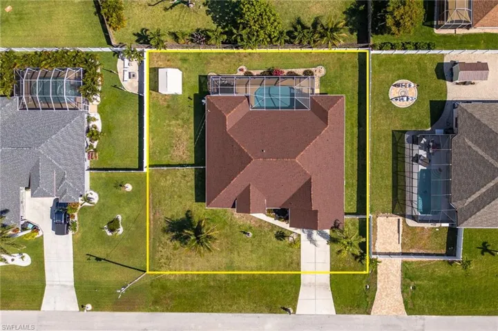 Birds eye view of property