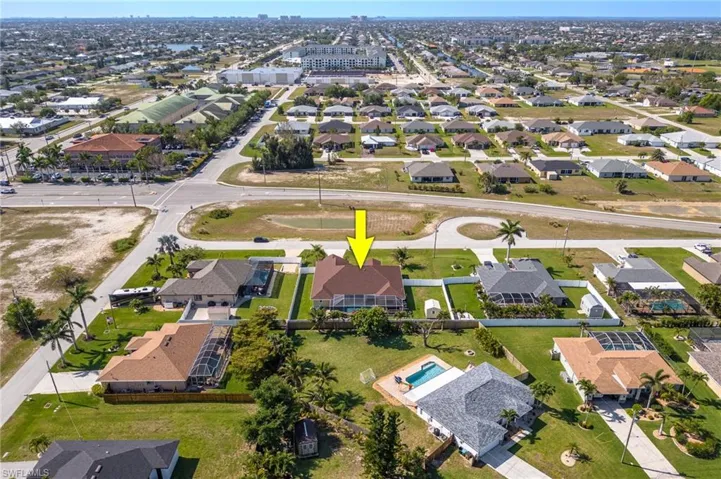 Drone / aerial view with a residential view
