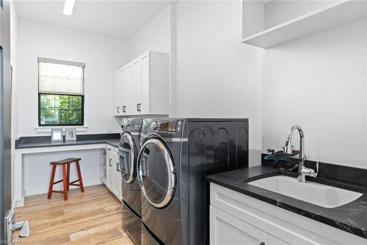 Storage closet, Working sink, Counters