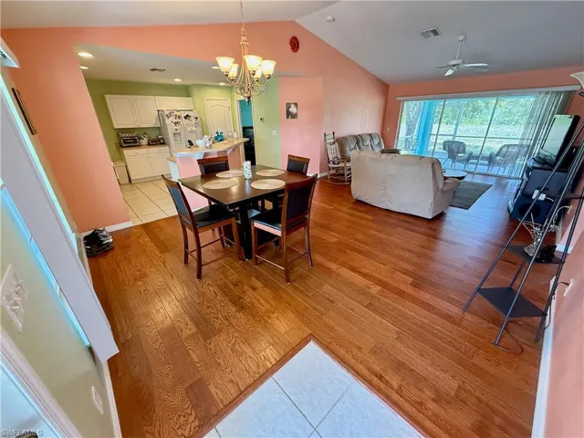 Dining area and living room