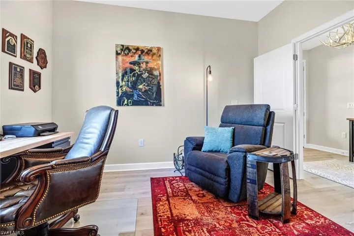 Office featuring light hardwood / wood-style flooring