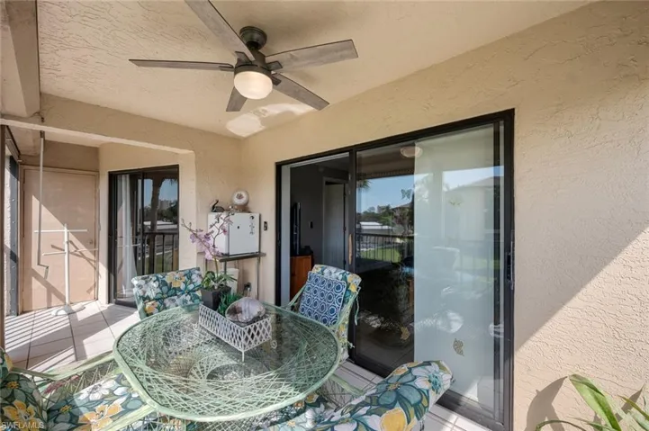 View of patio / terrace featuring ceiling fan