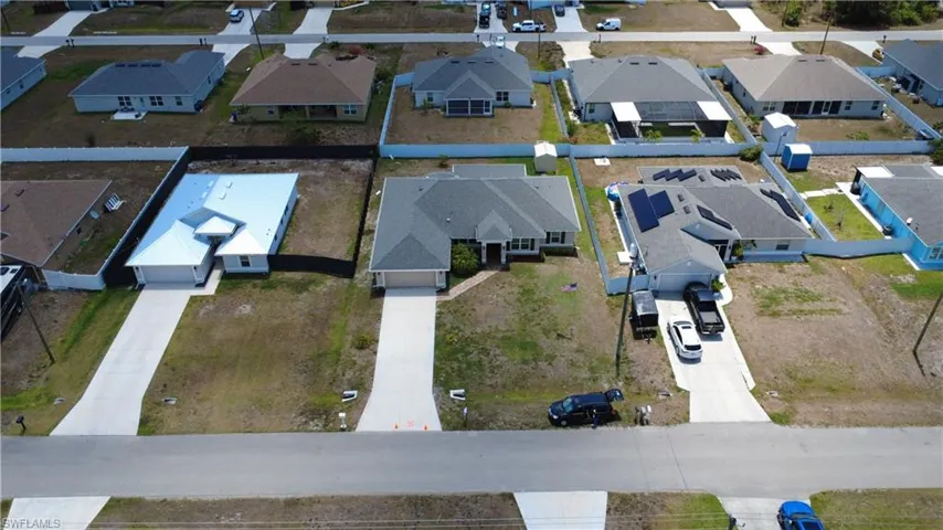 Aerial view of residential area