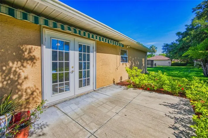 View of patio featuring french doors