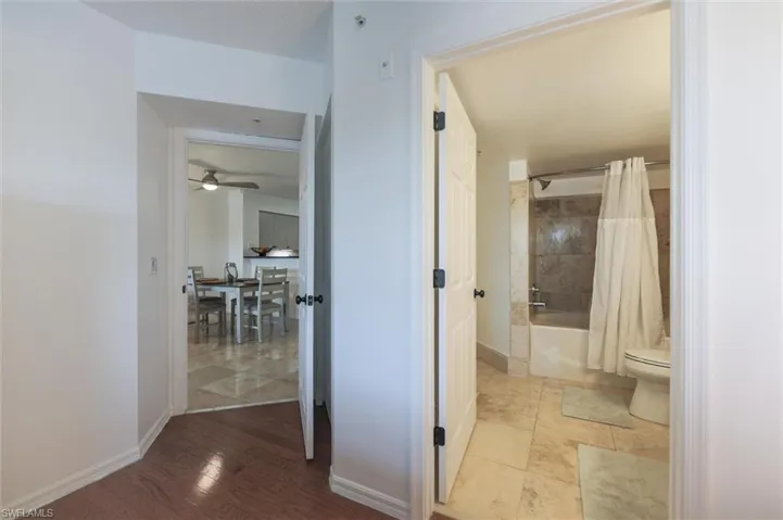 Hallway featuring light hardwood / wood-style floors