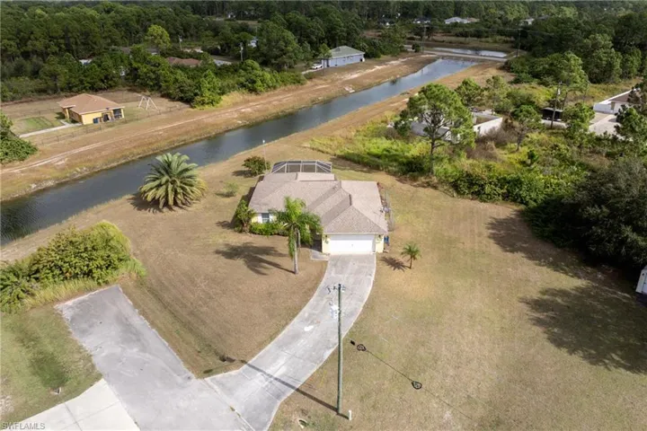 Bird's eye view of a nearby body of water