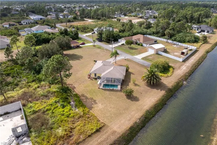 Aerial perspective of suburban area