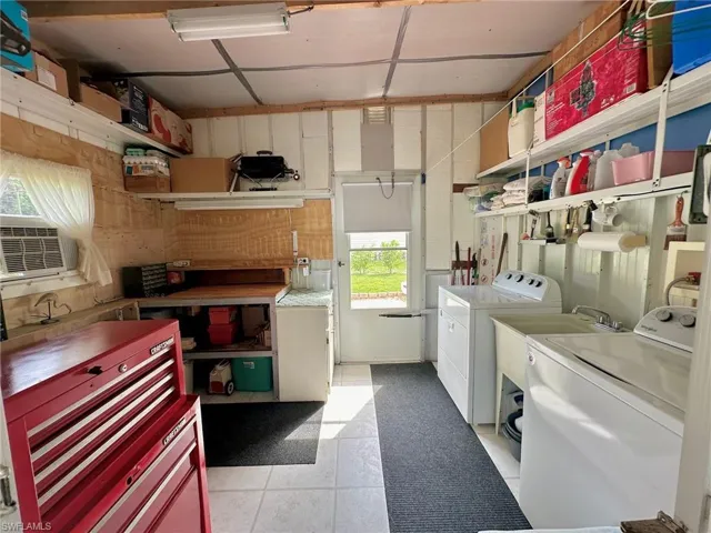 Loads of storage and work space in the shed!