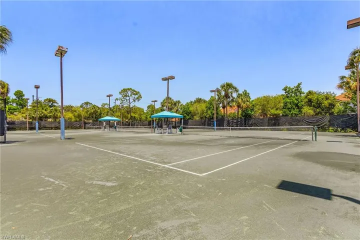 View of tennis court
