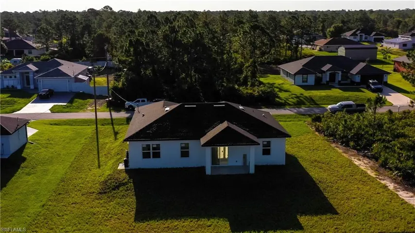 Aerial perspective of suburban area