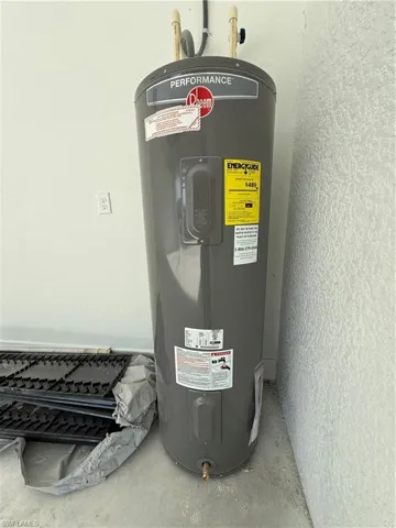 Utility room with water heater