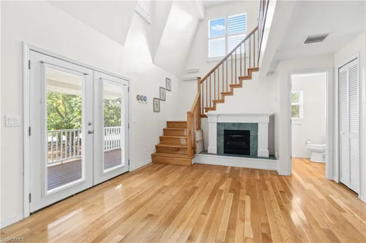 in law front entrance and living room.