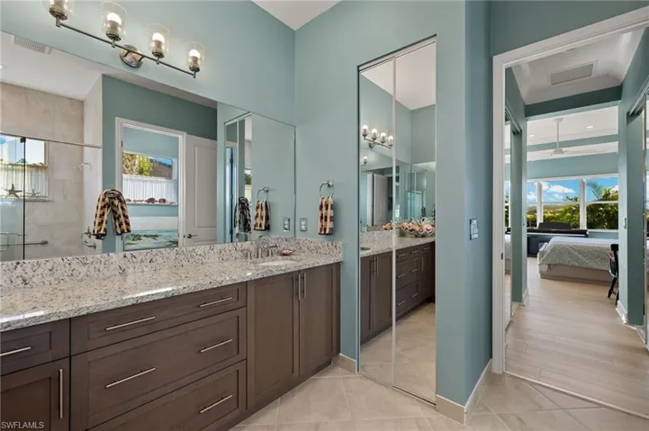 Mirrored linen closet is yet another upgrade!