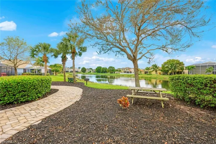 View of yard featuring a water view community area