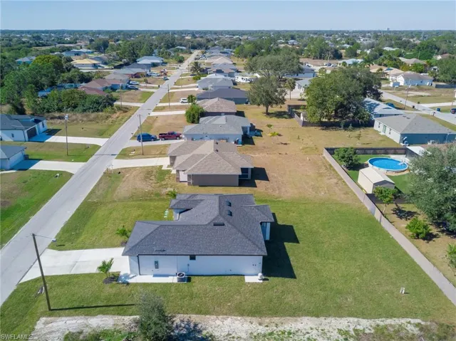 Aerial perspective of suburban area