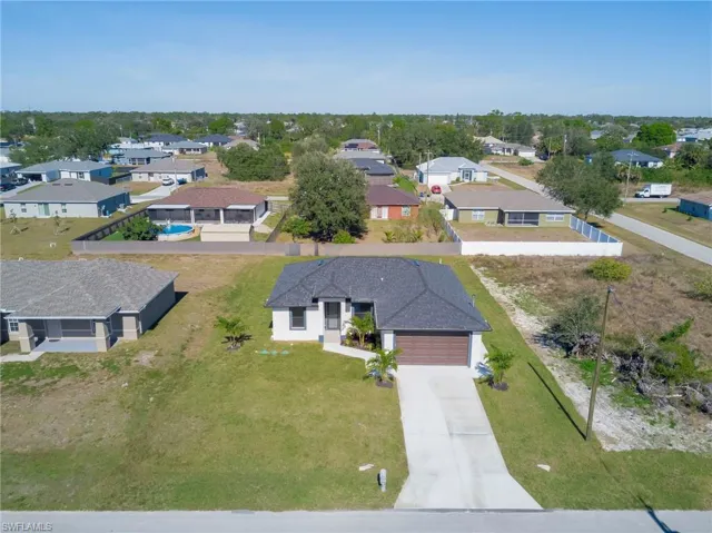 Aerial view of residential area