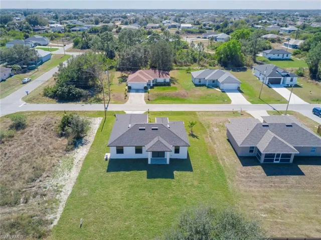 Aerial view of residential area