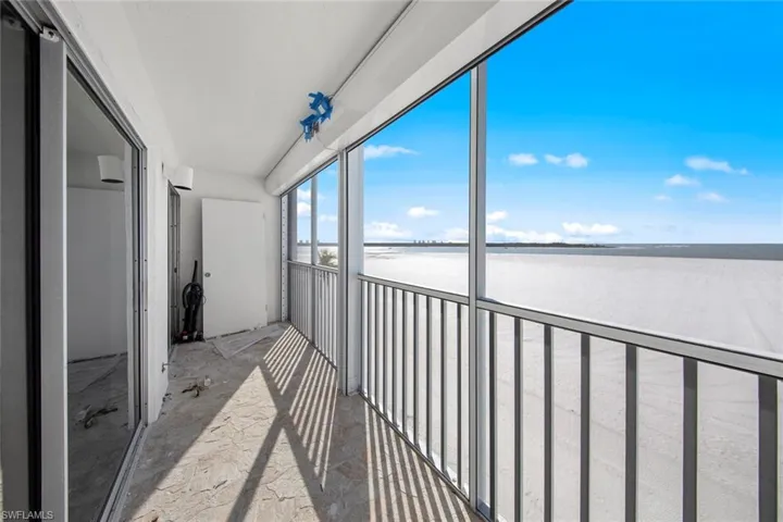 Balcony with a water view