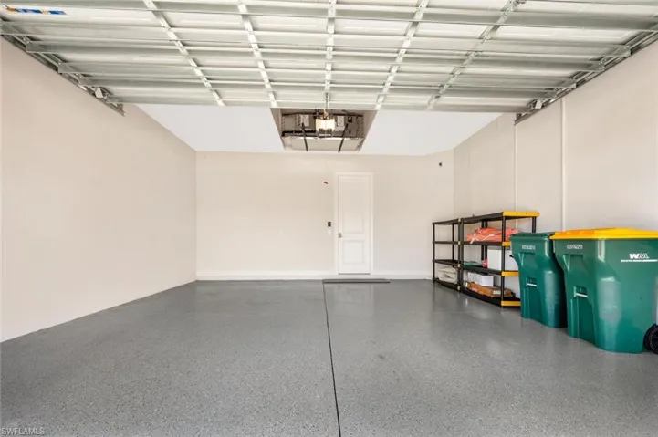 View of 2 car garage