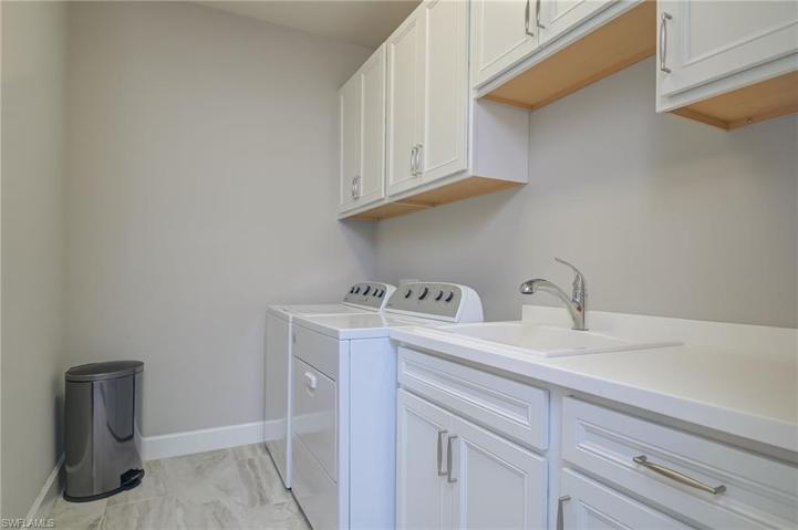 Finished laundry with utility sink