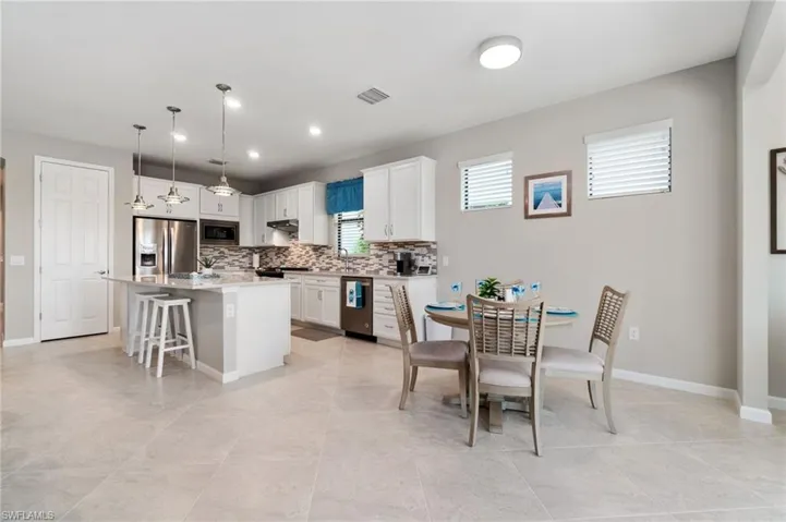Dining room with plenty of space for a larger table
