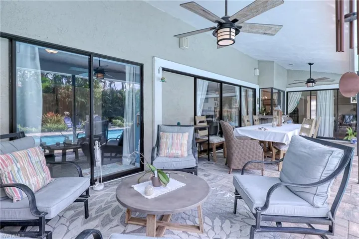 View of patio / terrace featuring ceiling fan