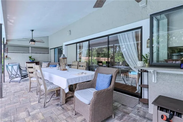 View of patio / terrace featuring ceiling fan