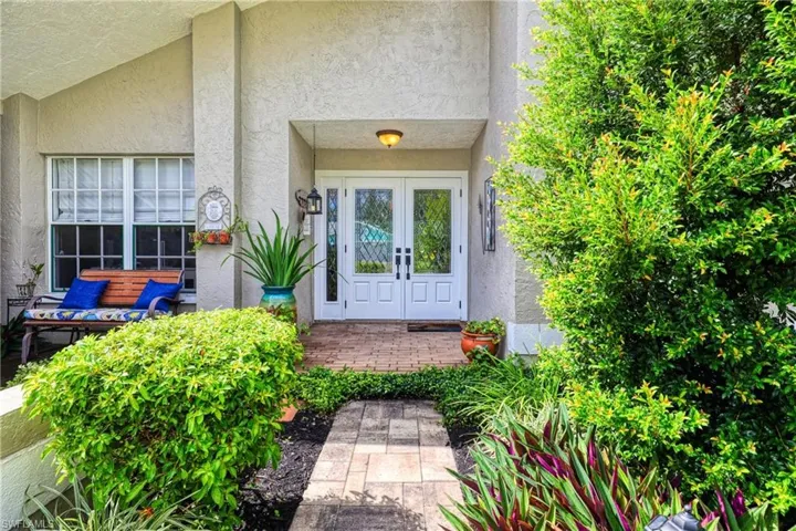 Doorway to property featuring french doors