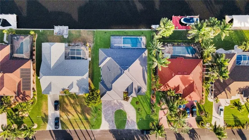 Aerial view of residential area