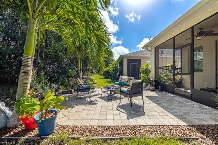 View of patio / terrace featuring an outdoor living space and ceiling fan