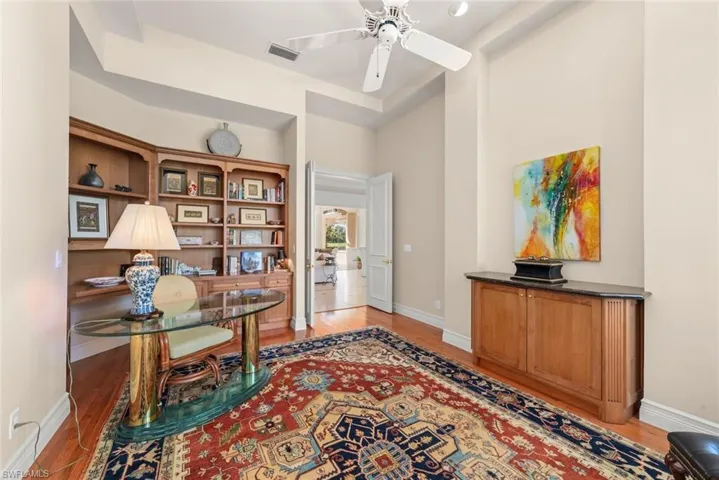 Sumptuous office with custom built-ins