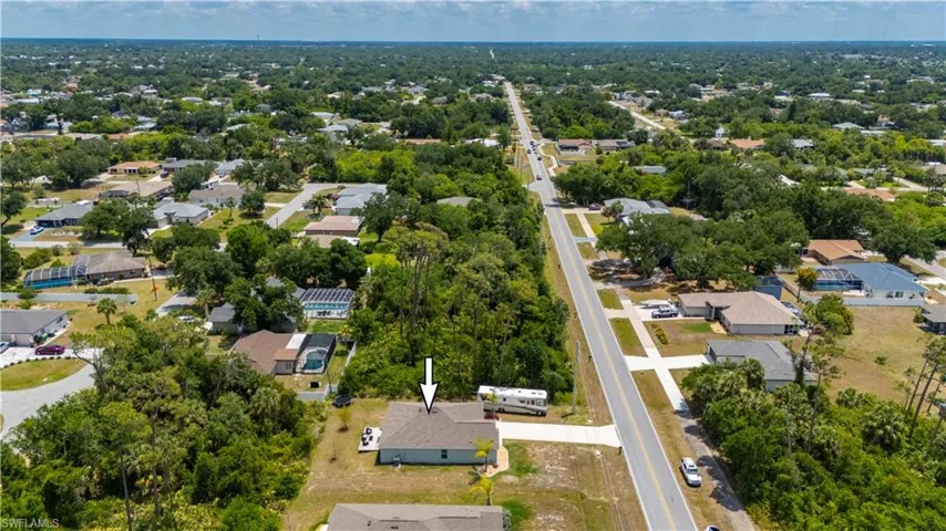 Aerial view of residential area