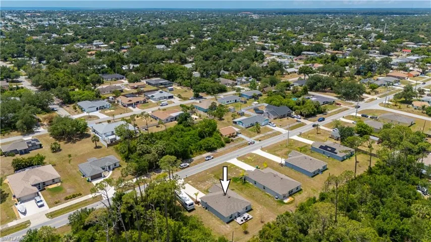 Aerial view of residential area