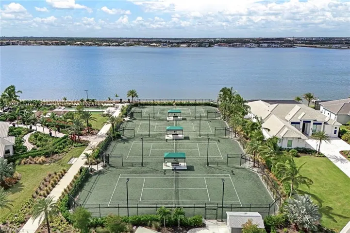 Drone / aerial view featuring a residential view and a water view
