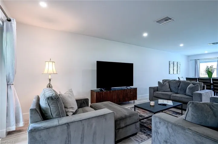 Living room featuring light wood-type flooring