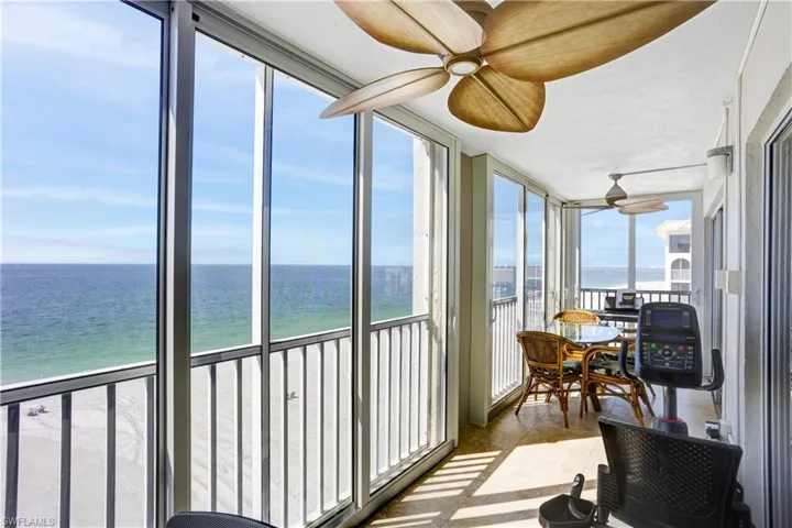 Exterior impact sliders making this large balcony a great FOUR SEASONS ROOM! Also interior sliders.