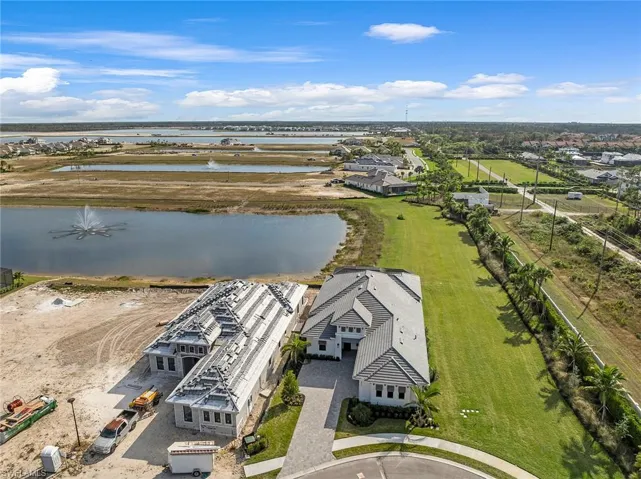 Drone / aerial view of a large body of water