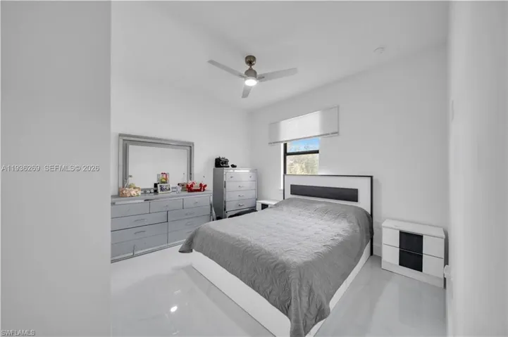 Bedroom featuring a ceiling fan