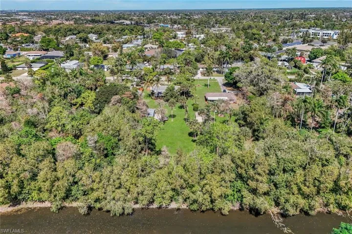 Yard extends back to a canal