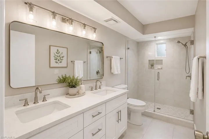 Virtual depiction of what primary bath could look like after renovation