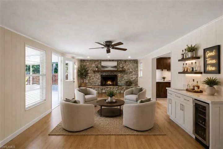 Virtual staging of the family room
