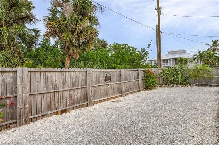 fenced back yard