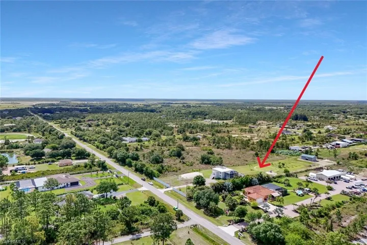 Aerial of rear of home