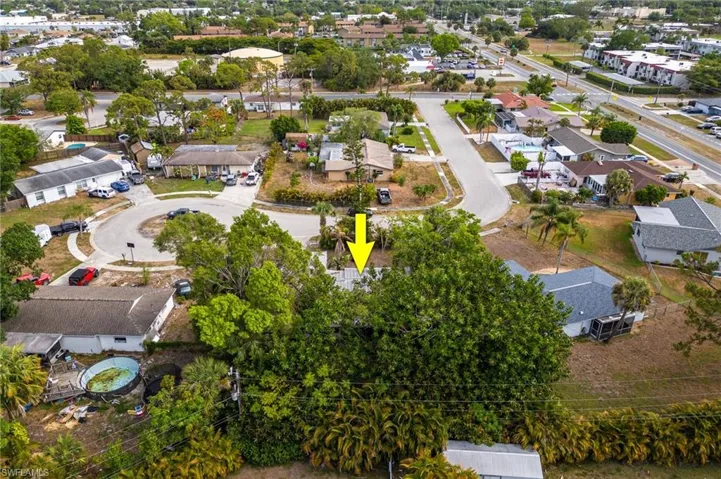 Aerial perspective of suburban area