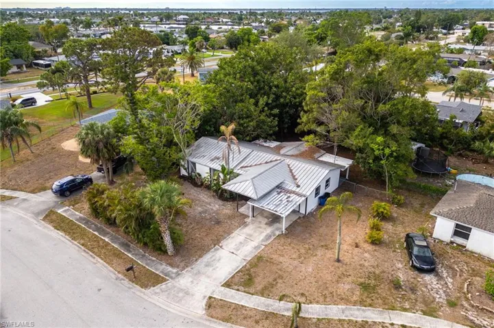 Aerial perspective of suburban area