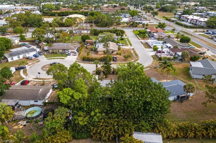Aerial view of residential area