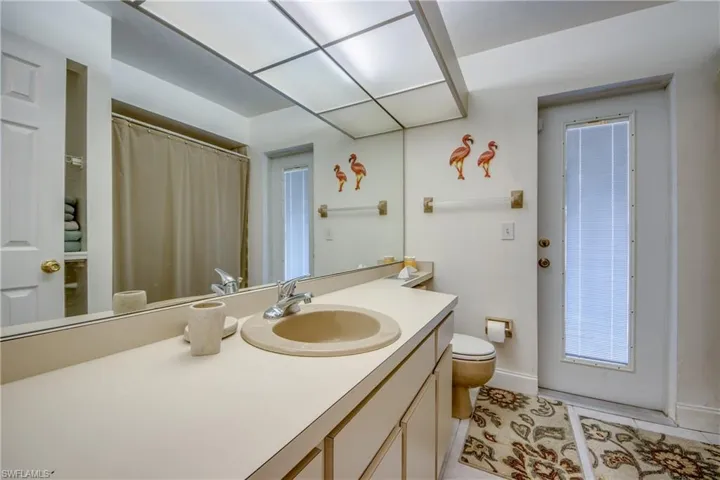 Bathroom featuring vanity and tile patterned floors