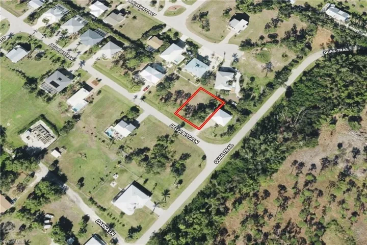 Aerial overview of property's location with property boundaries highlighted