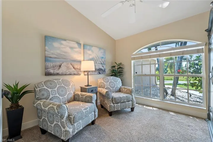 Den with French doors.