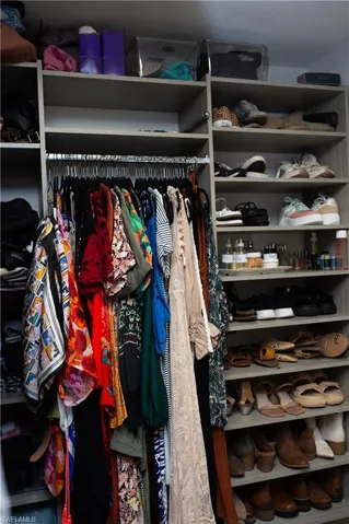 View of master bedroom closet